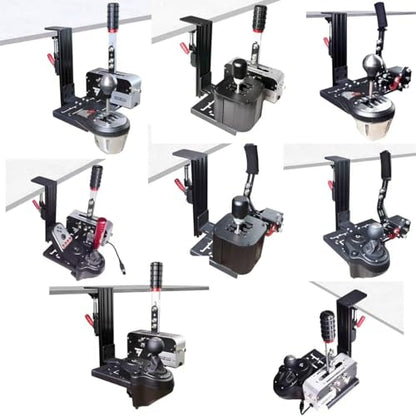 BUJ Universal Racing Simulator Desk Mount - Compatible with Logitech, Thrustmaster, Fanatec Shifters & Handbrakes, Plus USB Handbrake Models