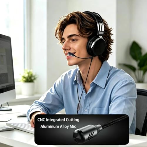 FAAEAL Wired Studio Headphones,Over Ear Boom mic Gaming Headset,HiFi Open-Back Stereo Headphones,Dual 3.5mm 50mm Dynamic Driver Monitoring Headset for Recording Mixing DJ Podcast Audiophile - style: Wired Dual 3.5mm