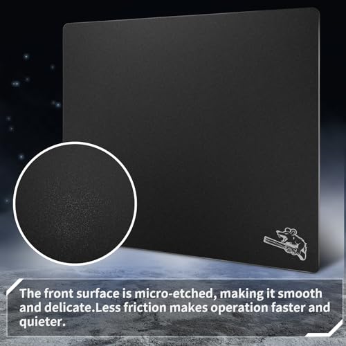 Glass Gaming Mouse Pad, 320mm x 360mm, FPS Game, Special Tempered Glass, Durable, 3mm Thick, Accurately and Quickly Target Your Opponents (320mm x 360mm, Black) - color: Black, size: 320mm×360mm