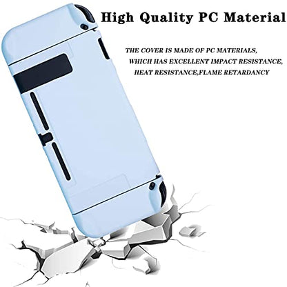 OLDZHU Blue Dockable Protective Case Cover Compatible with Nintendo Switch Joy-Con Controllers,with Glass Screen Protector and 4 Thumb Grips,Shock-Absorption and Anti-Scratch - color: Blue
