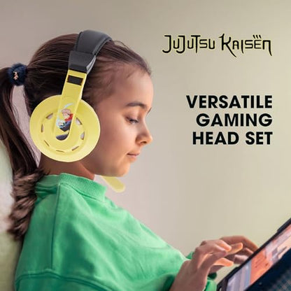 Jujutsu Kaisen Gaming Headset with Mic, Wired Headphones, Microphone, LED | Jujutsu Kaisen wired gaming headset, mic, LED lights, padded over-ear comfort, enhanced audio, PC gaming setup. - color: JJK