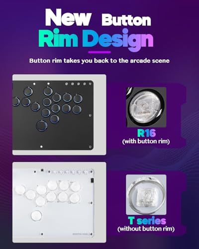 Haute42 Leverless Arcade Stick, Hot-Swap 16-Key Fighting Controller (Black) | Custom RGB & Turbo Functions & Hot Swap Supported, Compatible with PC/Ps3/Ps4/Switch/Steam - color: Black