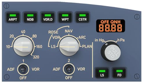 SYDYSOSO Cockpit Simulator 320 Series FCU-R, 1:1 Scale Flight Simulator Training-Inspired Control Panel, Metal Construction, USB Plug & Play, PC Compatible