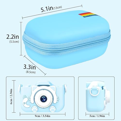 Leayjeen Kids Camera Case Compatible with Goopow/SGAINUL/Gofunly/ArtCWK and More Video Digital Camera Gift - Case for Toy Action Camera and Accessories(Case Only) | Fits CIMELR/Seckton/OZMI Kids Toy Cameras and Children Digital Camera,Shockproof Water-Res