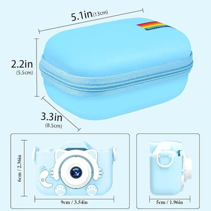 Leayjeen Kids Camera Case Compatible with Goopow/SGAINUL/Gofunly/ArtCWK and More Video Digital Camera Gift - Case for Toy Action Camera and Accessories(Case Only) | Fits CIMELR/Seckton/OZMI Kids Toy Cameras and Children Digital Camera,Shockproof Water-Res