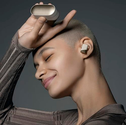 Status Pro X Wireless Earbuds, Triple Speaker Driver, Hi-Res Audio with LDAC, 52dB ANC, 6 Beamforming Mics with VoiceLoom AI for Clearest Calls (Moonbeam) - color: Moonbeam