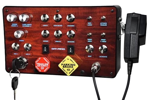 Sim-Panel Classic 2 Button Box for ATS/ETS2 (American Truck Simulator/Euro Truck Simulator) (Premium Woodgrain Finish with CB Communications) - style: Premium Woodgrain Finish With CB Communications