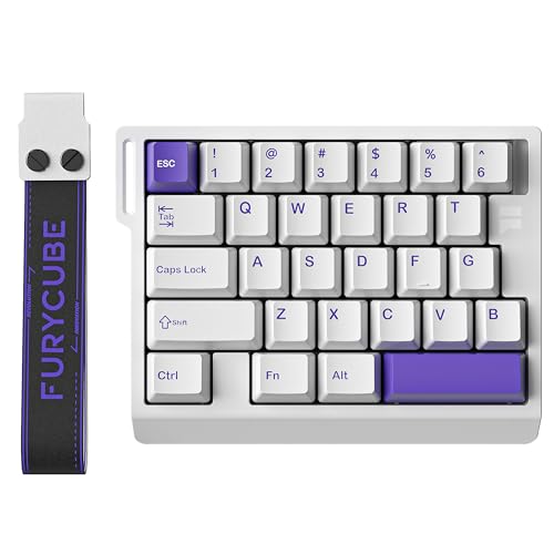 Left-Hand Mechanical Gaming Keyboard Hall Effect Magnetic Switch,29 Keys Hot Swappable,0.01mm Adjustable RT/RS,8K, Portable One Hand Gaming Keypad for FPS & Rhythm Games PC/Mac,RGB(White) - color: White