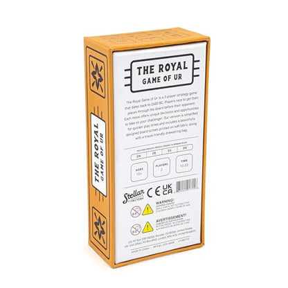Stellar Factory Royal Game of Ur, Ancient Strategy Race Game, 2 Players | Includes rules in 4 languages: English, Spanish, French, German; 5,000-year-old game; travel drawstring bag.