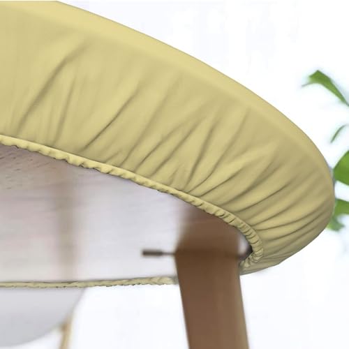 Famame Cute Sunflower Bee Gnomes Fitted Round Tablecloth Waterproof Table Cloth with Elastic Edge Wipe Clean Table Covers for Indoor Outdoor Fits 45"-50", Medium - color: Sunflower Bee Gnomes