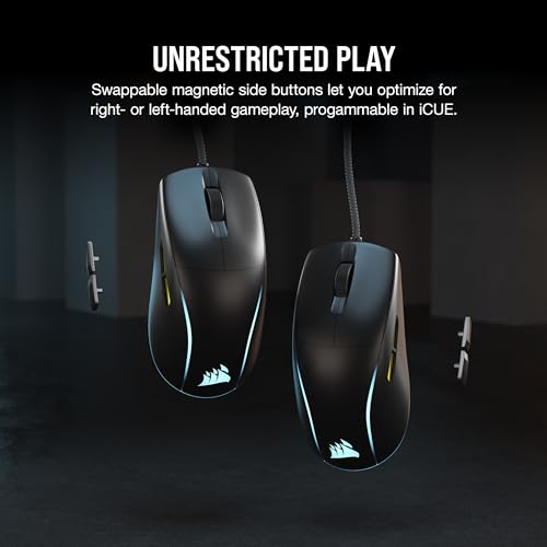 Corsair M75 Wired RGB Lightweight FPS Gaming Mouse – 26,000 DPI – Swappable Side Buttons – PC – Black - color: Black, style: Wired Mouse