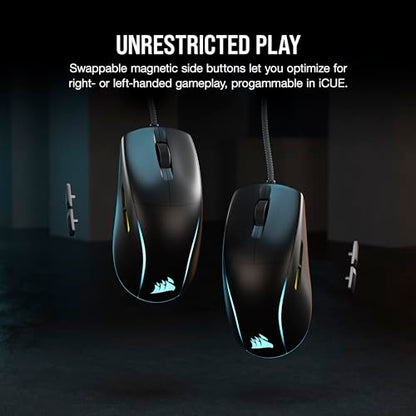 Corsair M75 Wired RGB Lightweight FPS Gaming Mouse – 26,000 DPI – Swappable Side Buttons – PC – Black - color: Black, style: Wired Mouse