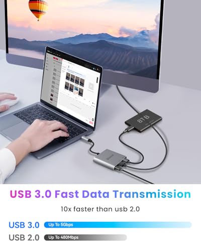 Switch 2 Dock Station with 4K HDMI2.1,USB C to HDMI Adapter for NS2&1,Switch 2 Docking Station V22.5.0；Steam Deck Dock Compatible Rog Ally,Mobile Phone,MacBook,Laptops 4K120Hz/8K@60Hz.
