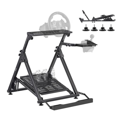 VEVOR Racing Wheel Stand, Adjustable & Foldable Simulator Stand for Logitech G923 G920 G29 G27, Thrustmaster T300RS TX F458 T500RS T3PA-PRO(F1/GT) Gaming Cockpit,Pedals Simulator NOT Included - size: X-shaped Pro