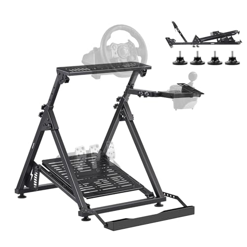 VEVOR Racing Wheel Stand, Adjustable & Foldable Simulator Stand for Logitech G923 G920 G29 G27, Thrustmaster T300RS TX F458 T500RS T3PA-PRO(F1/GT) Gaming Cockpit,Pedals Simulator NOT Included - size: X-shaped Pro