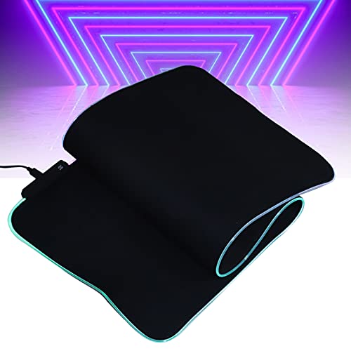 RGB Light Mouse Pad with USB Interface, Rubber Thicken Gaming Mousepad, 3 Lighting Modes LED Mat for PC Laptop, Non - Slip Base with 1.8m Charging Cable