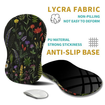 Hokafenle Ergonomic Mouse Pad Wrist Support, Wrist Rest Mousepad for Carpal Tunnel Pain Relief with Integrated Memory Foam Slope Massage Bulge (11.8x7.9 inch,Flowers - color: KM25-Flowers