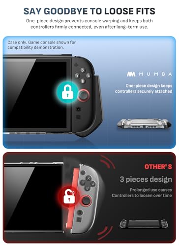 Mumba Blade Series Case for Nintendo Switch 2 [Dock Friendly] [Military-Grade Protection] Switch 2 Grip Protective Cover Shell, Quick-Release Joy-Con, Accessories for Switch 2 Controllers (Black) - color: Black