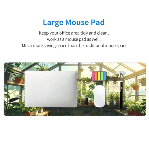 Large Gaming Mouse Pad Desk Mat, Japanese Kawaii Cat Extended Keyboard Mouse Pad Mousepad with Non-Slip Base and Stitched Edge Mouse Mat Desk Pad Mouse Pads for Desk Home Office, 31.5 x 11.8 - color: Japanese Kawaii Cat
