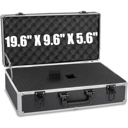 20 Inch Hard Carrying Case | Ideal for Wireless Mic System Storage & Camera Gear Transportation, Aluminum Alloy Sturdy Build, Customizable Pre-Diced Foam - size: Inner：19.6''X 9.6''X 5.6''