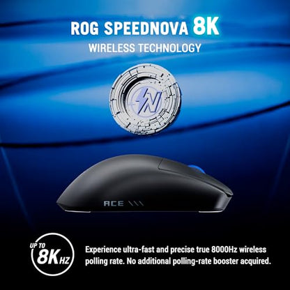 ASUS ROG Harpe II Ace Wireless Esports Gaming Mouse – 2025, Pro-Tested, Right-Handed, 48g Lightweight, Tri-Mode Connectivity, 42K DPI, 8K Polling, 101Hr Battery, Web-Based Tool, PC/Mac Support - Black - color: Black, style: Harpe II Ace