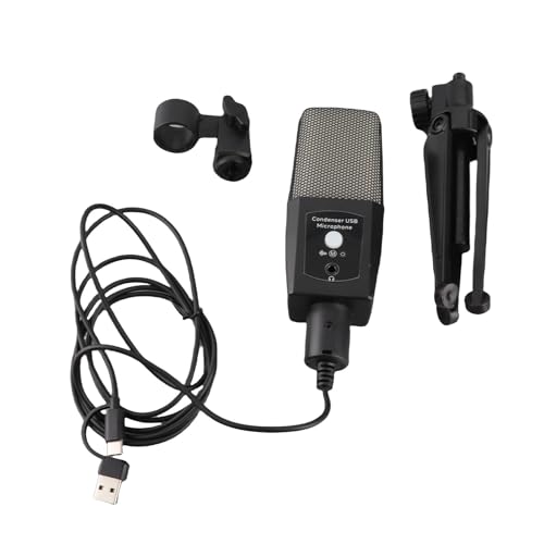 Fabater RGB USB Condenser Microphone for PC Gaming, HighFidelity Sound Recording with Adjustable Stand, Ideal for Streaming and Voice Memos, Portable Design