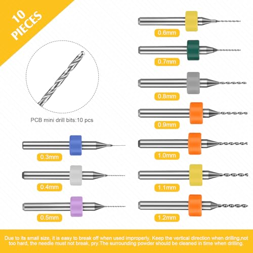 Mudder 57pcs Micro Drill Bits & Pin Vise Set, 46 Pcs Hand Twist Drills and 10 Pcs Pcb Mini Cutting Bits for Resin, Beads, Polymer Clay, Craft, DIY Jewelry, Model Making Projects(Gold) - color: Gold