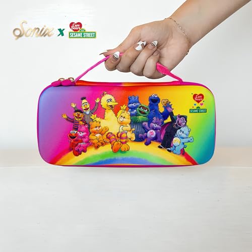 Sonix Carrying Case for Nintendo Switch 2, Switch 1, Lite, OLED, Protective Travel Case with Game Cartridge Storage | Care Bears x Sesame Street - color: Care Bears x Sesame Street