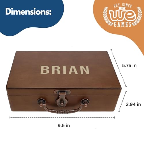 WE Games Double 6 Dominoes in Engraved Wooden Treasure Box, Dominoes Set for Adults, Personalized Gifts - color: Walnut