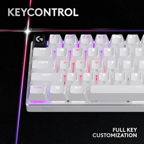 Logitech G PRO X 60% Wireless Gaming Keyboard (Tactile Optical) - White | Ultra compact TKL, for Windows PC, LIGHTSYNC RGB, dual-shot PBT keycaps, GX optical switches - color: White, size: 60% - Wireless, style: Tactile