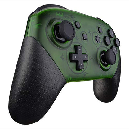 eXtremeRate Transparent Clear Green Faceplate and Backplate for Nintendo Switch Pro Controller, DIY Replacement Shell Housing Case for Nintendo Switch Pro - Controller NOT Included - color: Clear Green