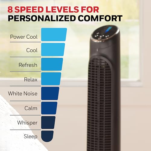 Honeywell QuietSet Whole Room Tower Fan, Oscillating Tower Fan with Remote, Black, HYF290B - color: Black
