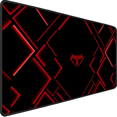 TEDNETGO Large Mouse Pad, Gaming Long Mouse Pad, Waterproof Extra Large Big Mousepad with Stitched Edge, XXL Non-Slip Computer Computer Keyboard Pad Mat for Gamer/Desktop/Office/Home, RED - color: Red, size: 31.5L x 15.7W inches