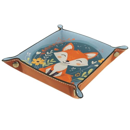 Flower Fox Animal Dice Tray Dice Rolling Tray Folding Dice Holder for Dice Games, Like RPG, DND and Other Table Games - color: Multi 13