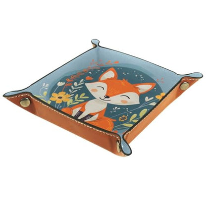 Flower Fox Animal Dice Tray Dice Rolling Tray Folding Dice Holder for Dice Games, Like RPG, DND and Other Table Games - color: Multi 13