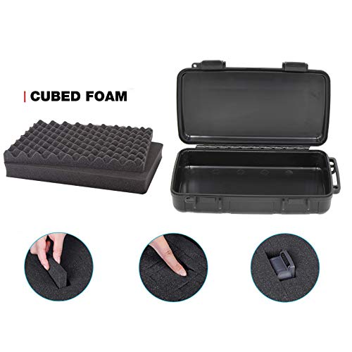 8" Small Hard Case with Pluck Foam Insert, 8.6 x 4.9 x 1.9 Inch - Protective Waterproof Plastic Tiny Box for Storage Medical item, Micro Tools - Lockable, Portable for Travel - size: Inner 7.8‘’ x 3.9‘’ x 1.5‘’
