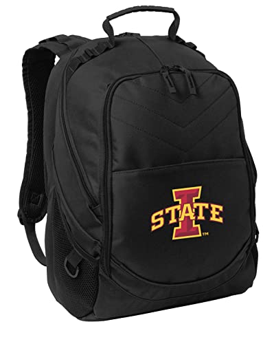 Broad Bay Iowa State Backpack | Official ISU Cyclones Logo, Padded Laptop Computer Section, Premium 600 Denier Nylon Fabric, - color: 블랙.
