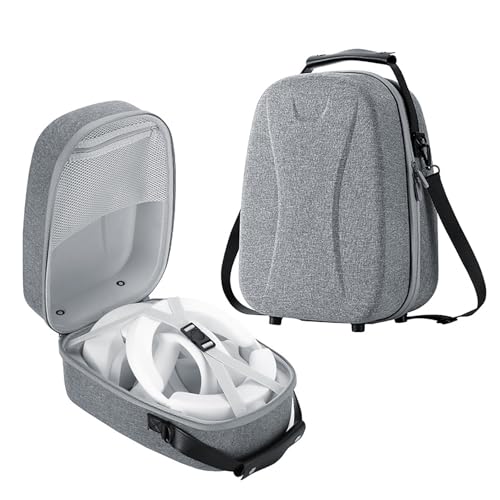 AceGamer Carrying Case For PSVR2 – Lightweight Travel Storage for PlayStation VR2 Headset, Controllers & Accessories | Custom Fit, Odor-Free & Scratch-Resistant Design - color: Grey