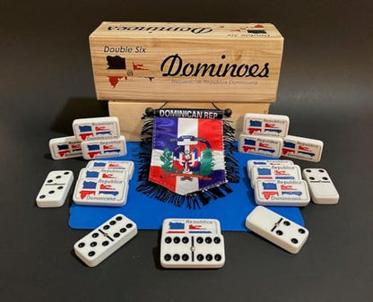 PRK 14 Dominican Republic Flag with Double six Domino Dominoes Tiles Dominos Gifts (Dominican)
