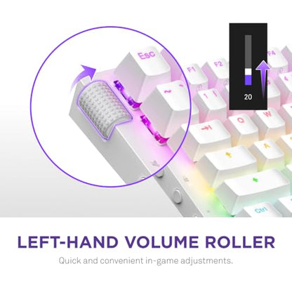 NZXT Function 2 MiniTKL Wired Tenkeyless Optical Gaming Keyboard - 8K Polling Rate - Linear Optical Switches - Adjustable Actuation - Double-Shot PBT Keycaps - RGB - Hot-Swappable - White - color: White, size: Mini Tenkeyless, style: Function 2