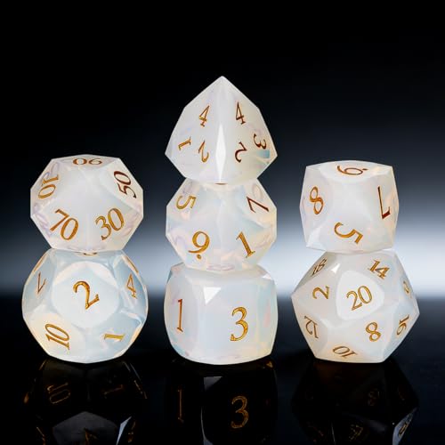 7-Piece Diamond Cut Dice Set for Dungeons and Dragons (D&D) | RPG & Tabletop Games | Premium Gift Box & Durable Design - color: Zs-d