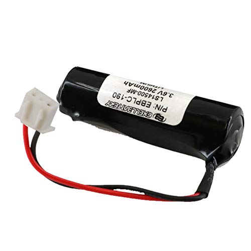 (2-Pack) Exell PLC Lithium 3.6V 2600mAh Computer Backup Batteries, Replacements for Mitsubishi, E-20GM Positioning Controller, F1 Series, F2 Series, FX Series, FX-20GM Positioning Controller