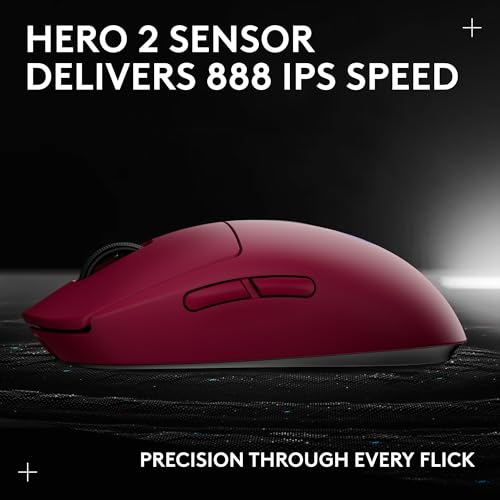 Logitech G PRO 2 Lightspeed Ambidextrous Wireless Gaming Mouse - Magenta | Symmetrical design, <4 customizable magnetic side buttons, USB-C charging, PowerPlay Wireless Charging Supported, For PC/Mac - color: Magenta
