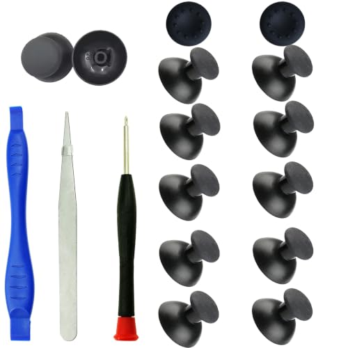 For PS2 PS3 Controller Thumbstick Joystick Analog Thumb Stick Replacement | CTHTBZ 10PCS With Grip Cap Cover Repair Kits Screwdriver Included