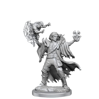 WizKids D&D Frameworks: Human Warlock Male - Unpainted and Unassembled