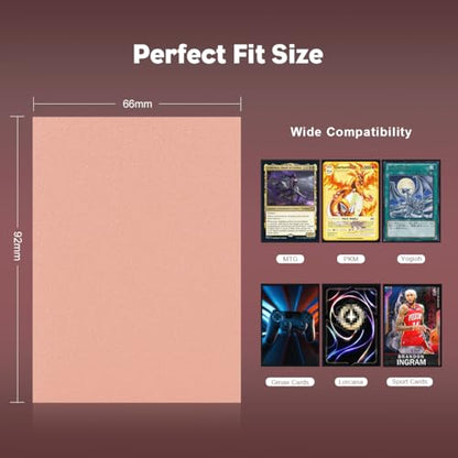 Peach Pink Dual Matte Card Sleeves, Katomula Card Sleeves for MTG, Standard Card Sleeve for MTG, PKM, Flesh & Blood - color: Peach Pink