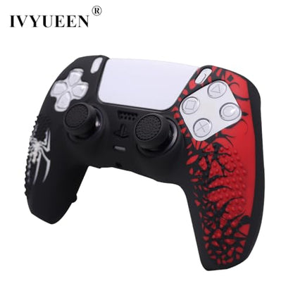 IVYUEEN Anti-Slip Silicone Skin for Playstation 5 PS5 Controller Protective Cover Case & Touch Pad Sticker for DualSense Controller