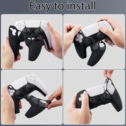 Baval Silicone Cover for Playstation 5 PS5 DualSense Wireless Controller | Scratch-resistant, Easy install, Silicone Construction, Portable Carrying Silicone Cover, Blacke Silicone Cover - color: Black Silicone Cover