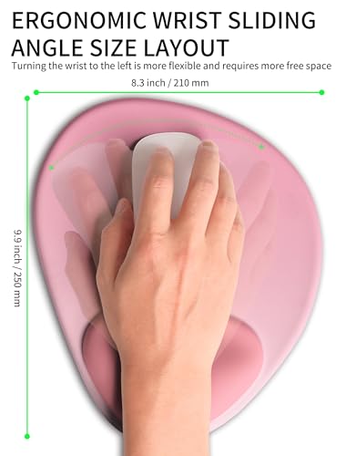 Palm-Rest and Wrist-Hugging Mouse Pad Wrist Rest, Ergonomic Wrist Support with Curve Fitting Cushioned Memory Foam for Carpal Tunnel Pain Relief, 9.9 x 8.3 Inch, Blush Gradient - color: Blush Gradient
