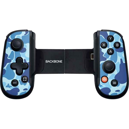 Skinit Decal Gaming Skin Compatible with Backbone One for iPhone Game Controller - Light Blue Street Camo Design - color: Blue - CAMBPE08